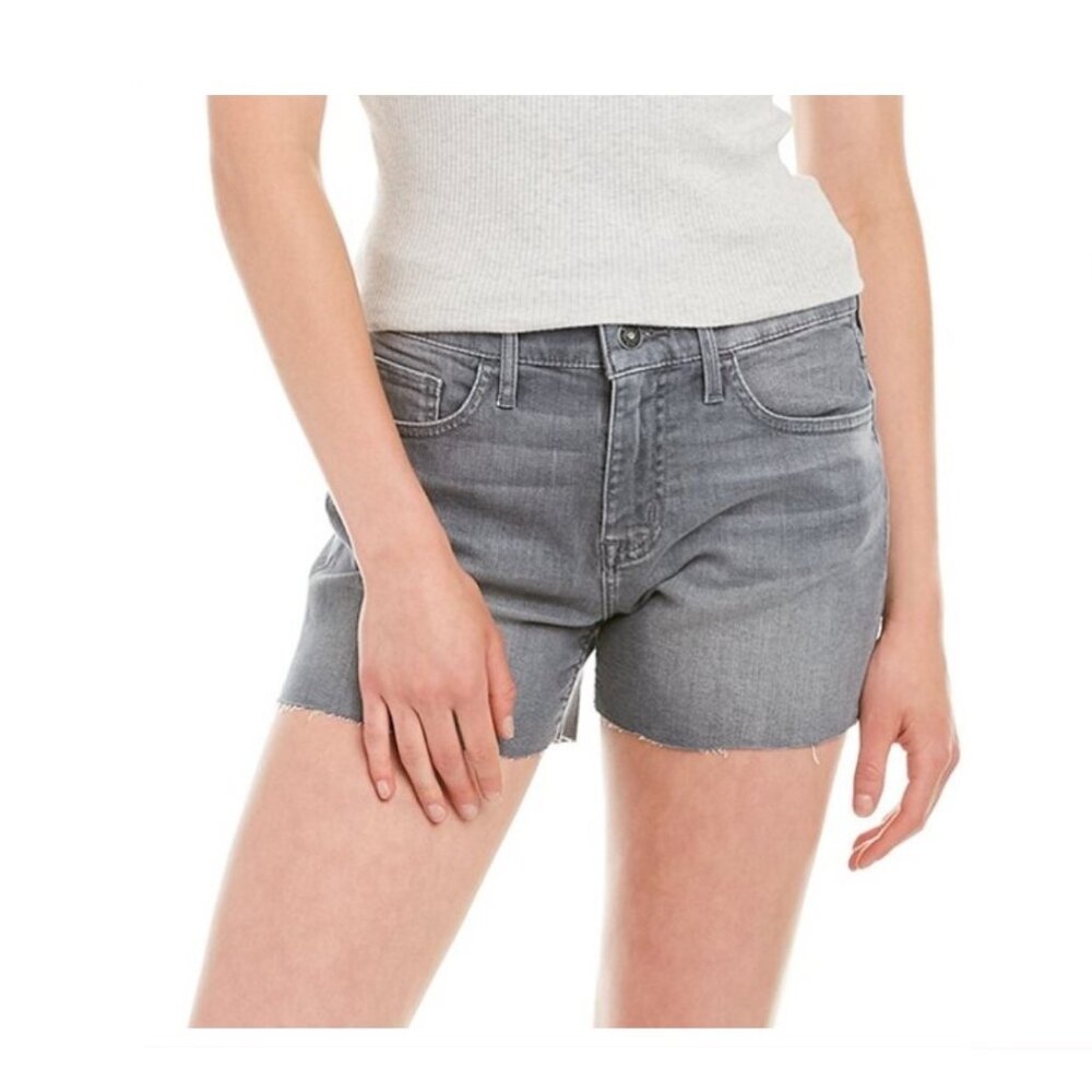 HUDSON Gracie Denim Gray Shorts Raw Hem Size 26
